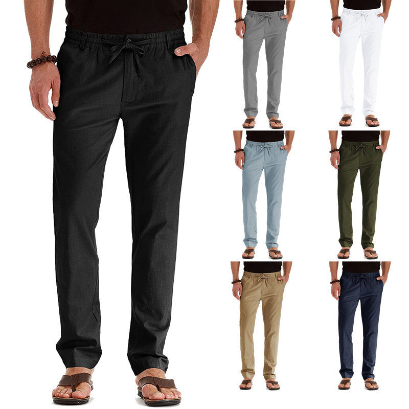 Pavelin - Black linen comfort trousers