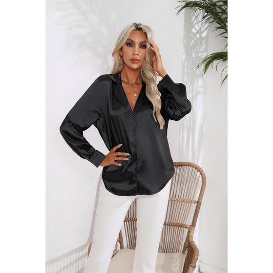Nova - Silk blouse with waist accent