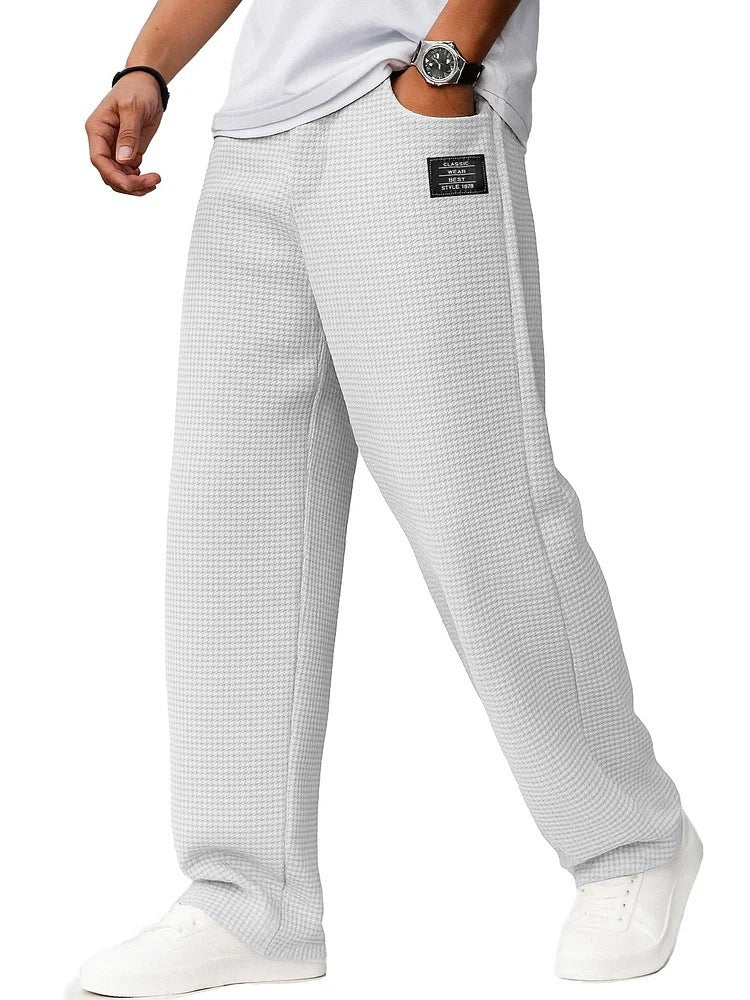 Lior - Brown trousers with a fine texture