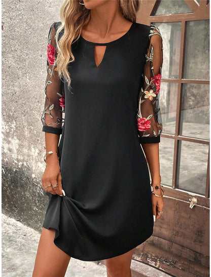 Birgit – dress with embroidered sleeves