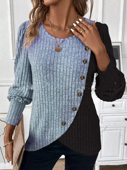 Prya – Rib-knit jumper with asymmetrical detail