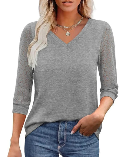 Serapha – Elegant topp med spetsärmar | 1+1 gratis eller 2+3 erbjudande