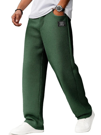 Lior - Brown trousers with a fine texture