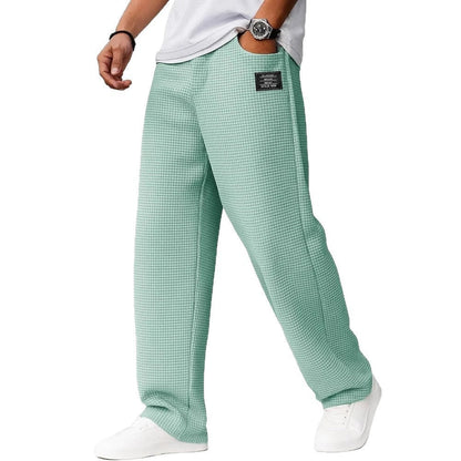 Lior - Brown trousers with a fine texture
