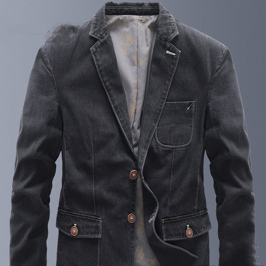 Ivar - Men's Blazer with a Denim Look