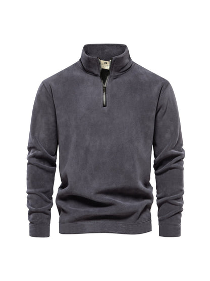 Ove - Black half-zip sweater with a soft feel