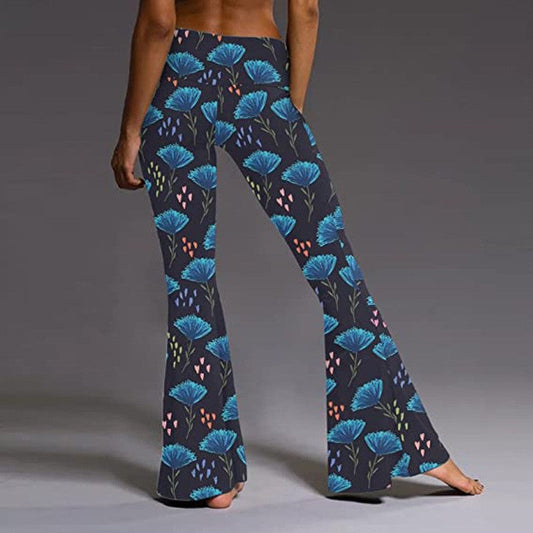 Aminael – Flared trousers with a floral pattern