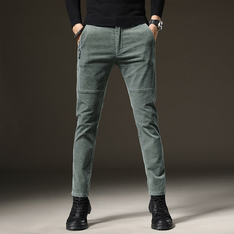 Yarik - Dark grey slim fit trousers with refined texture