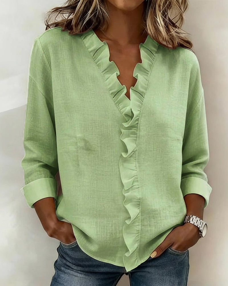 Velisse – Romantic Blouse with Elegant Ruffles | 1+1 FREE today