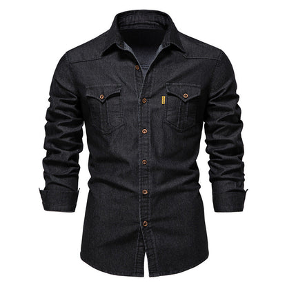 Levi - Black denim shirt with a tough style