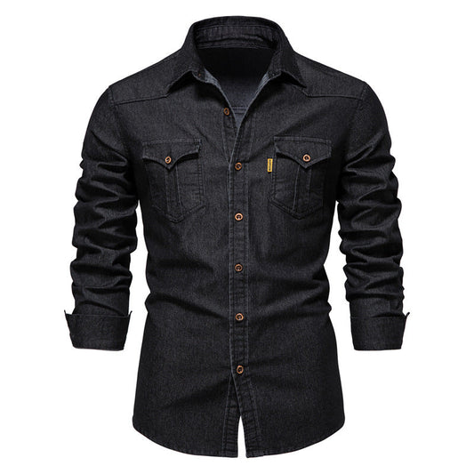 Levi - Black denim shirt with a tough style