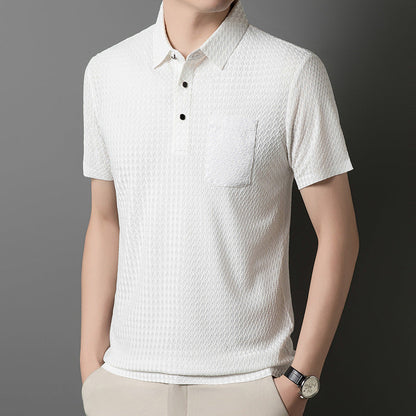Riven – Textur Polo med bröstficka