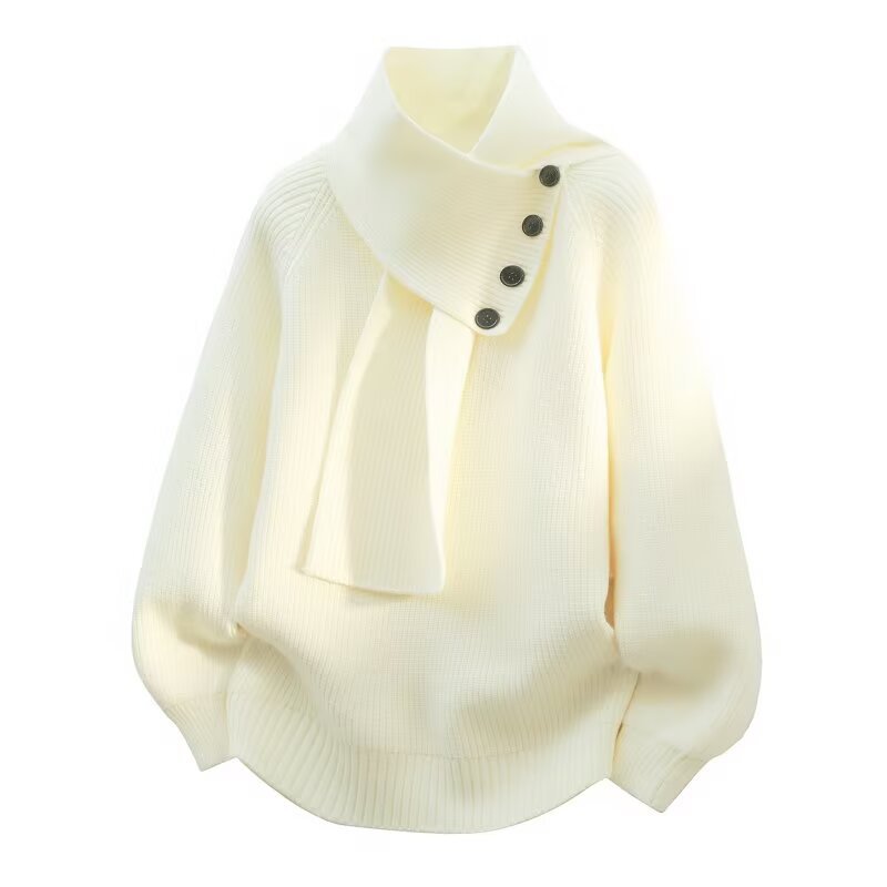 Ovara – Ribbed Wrap-Neck Sweater
