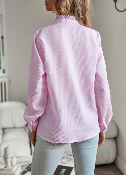 Cyrra – Blouse with gathered detail and refined texture