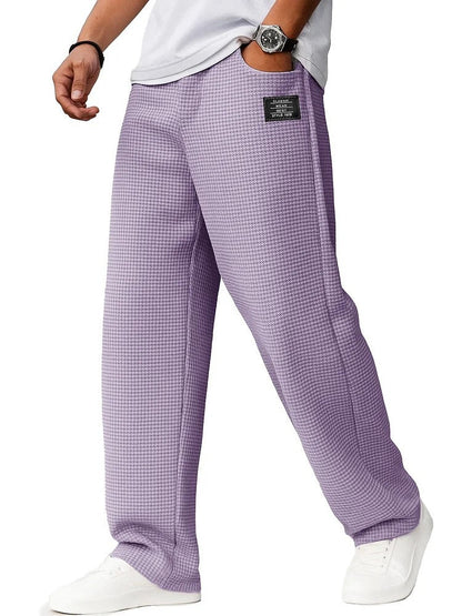 Lior - Brown trousers with a fine texture