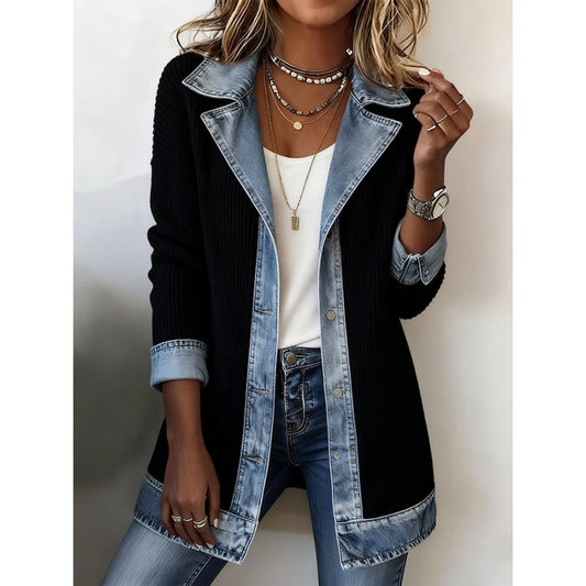 Ylva – Trendy jacket with denim details in a modern design