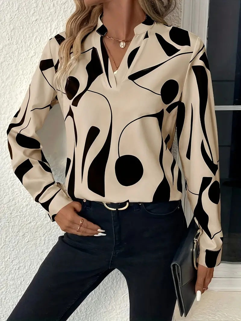 Wilma – Löst sittande blus med grafisk tryck