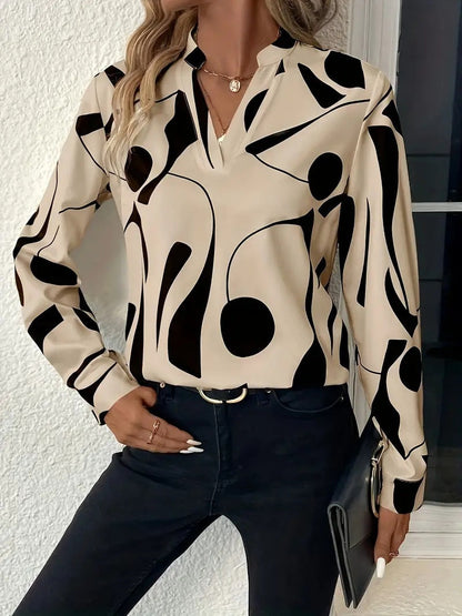 Wilma – Löst sittande blus med grafisk tryck