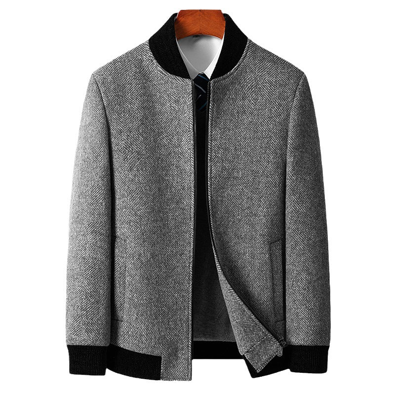 Jarik - Men's Jacket with Herringbone Texture