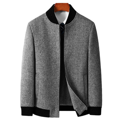 Jarik - Men's Jacket with Herringbone Texture