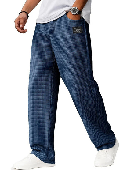 Lior - Brown trousers with a fine texture