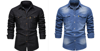 Levi - Black denim shirt with a tough style
