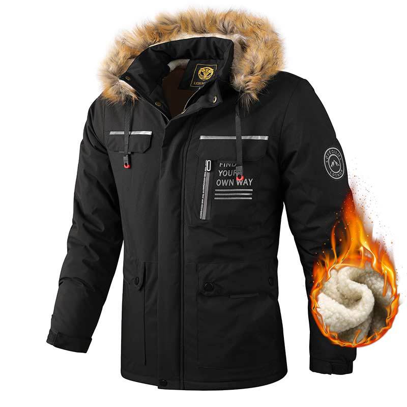 Svart pälskrage / 4XL