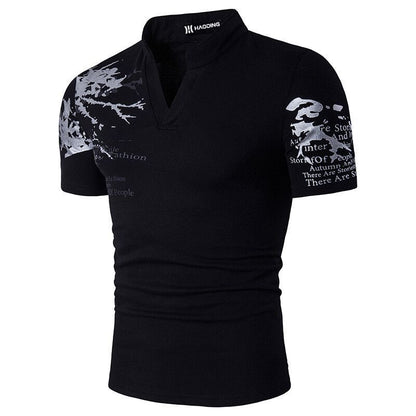 Riven – Röd Slim Fit Polo med Grafiska Detaljer