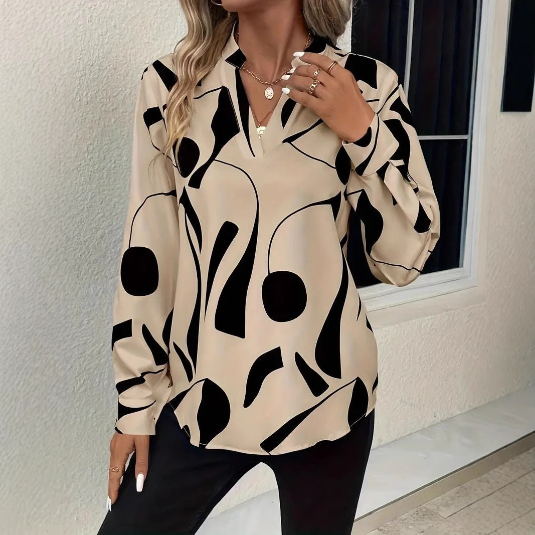 Wilma – Löst sittande blus med grafisk tryck