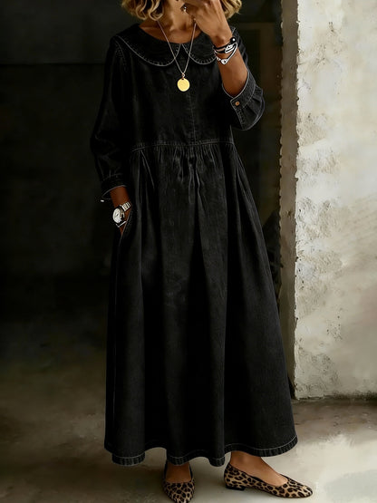 Virella – Maxi Dress in Denim Look with Casual Elegance