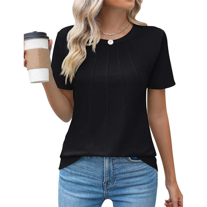 Ravela – Blommönstrad topp med eleganta plissédetaljer