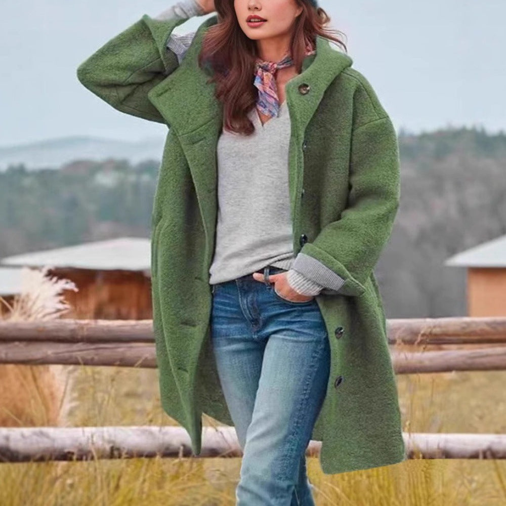 Sanna – Mjuk teddy mantel med huva