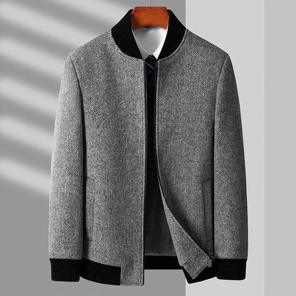 Jarik - Men's Jacket with Herringbone Texture