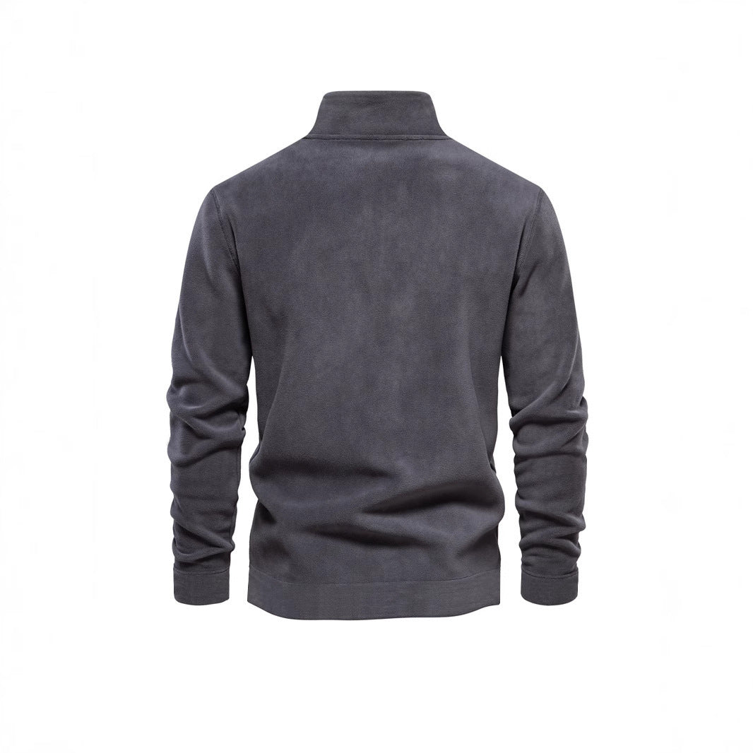 Ove - Black half-zip sweater with a soft feel