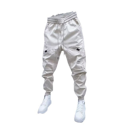 Zorin - Cream cargo joggers with utility details