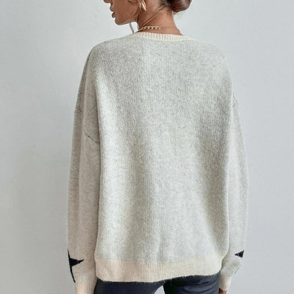 Freja - Knitted Sweater with Statement Detail