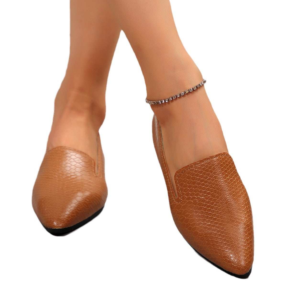 Ylena – Blue loafers with subtle texture