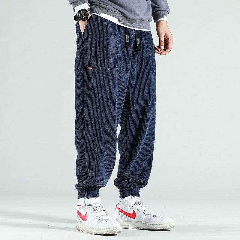Joren - Dark grey joggers with ribbed texture