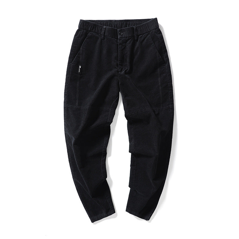 Yarik - Dark grey slim fit trousers with refined texture