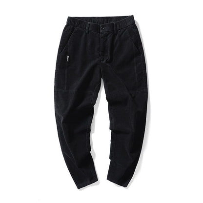 Yarik - Dark grey slim fit trousers with refined texture
