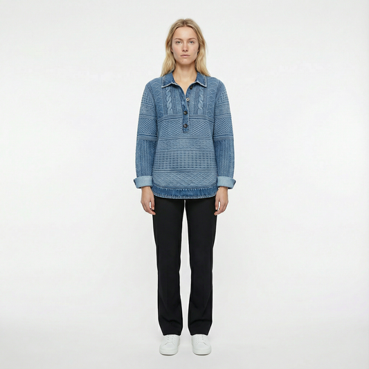 Marit – Sweater with a textured pattern and button closure