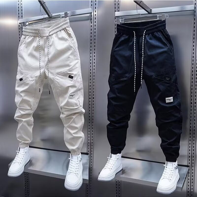 Zorin - Cream cargo joggers with utility details