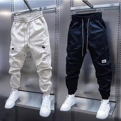 Zorin - Cream cargo joggers with utility details