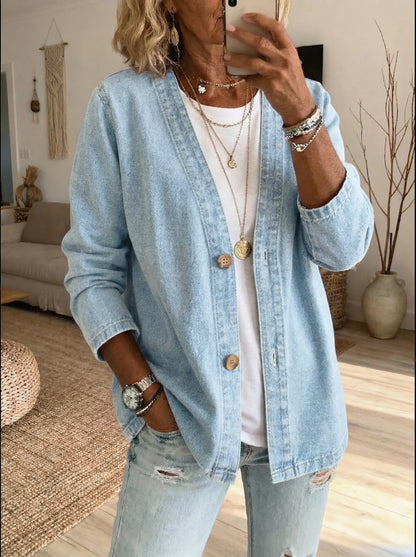 Solenne - Relaxed Denim Jacket in Timeless Style