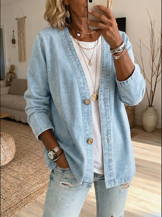 Solenne - Relaxed Denim Jacket in Timeless Style