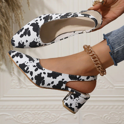 Wenja - Slingback heel with leopard print