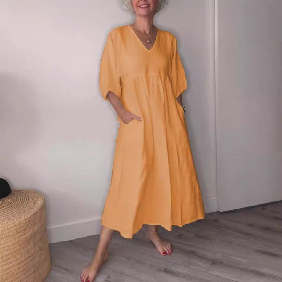 Eira – long v-neck dress