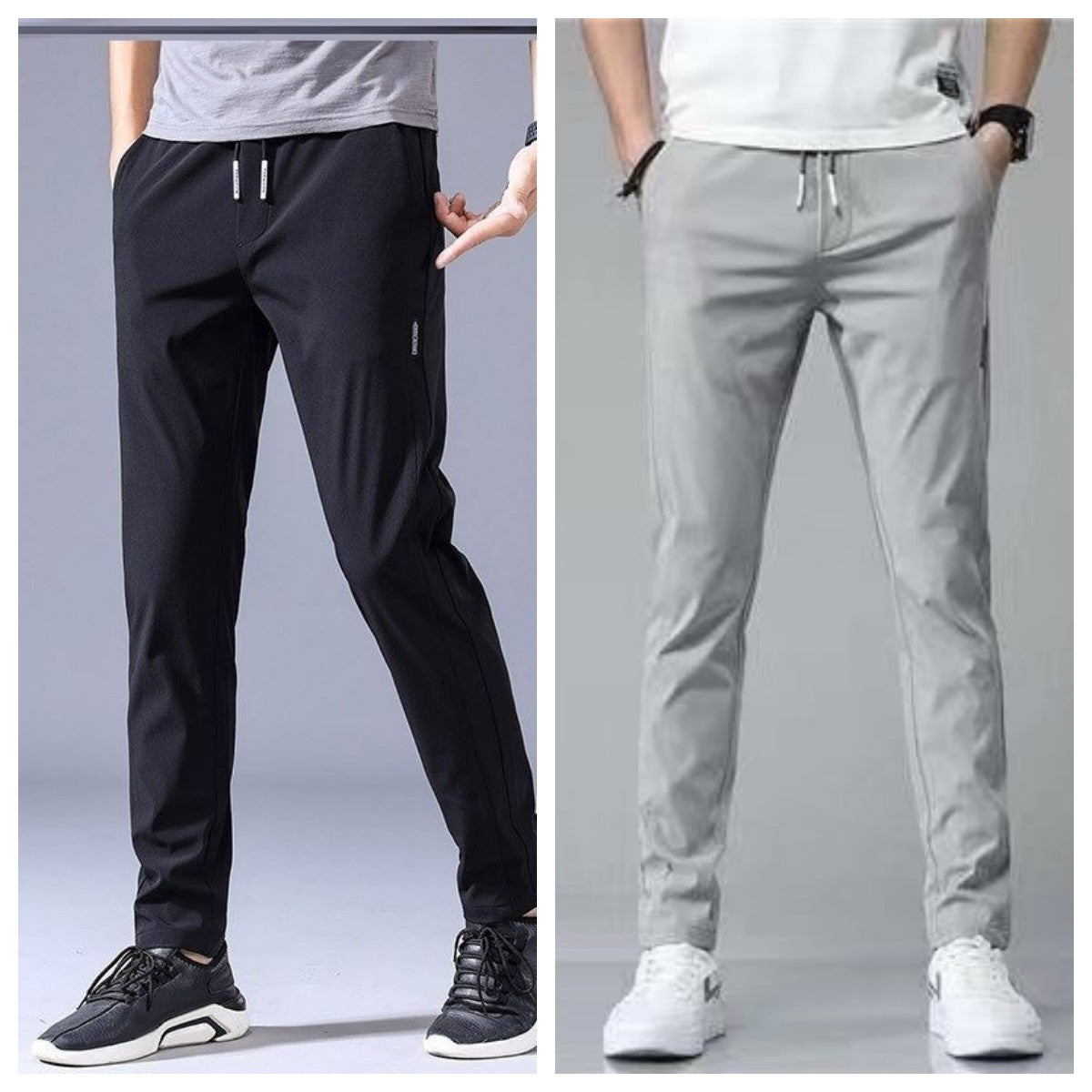 Xerik - Svart sportig byxa med tight passform