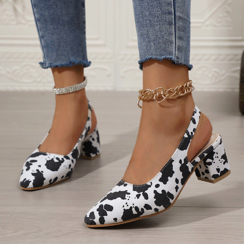Wenja - Slingback heel with leopard print