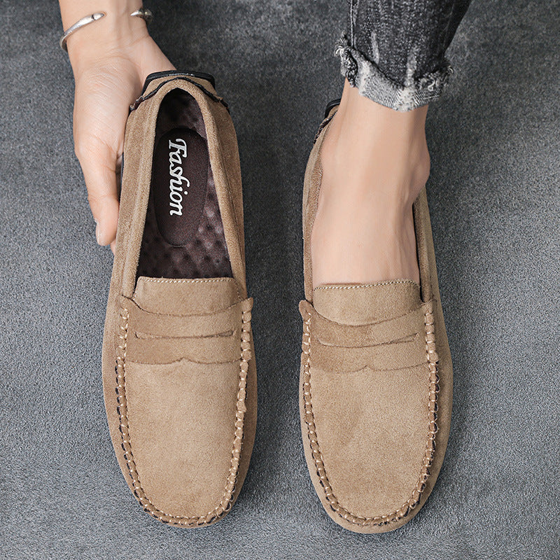 Summer New Cross-border Suede Handmade Loafers Men